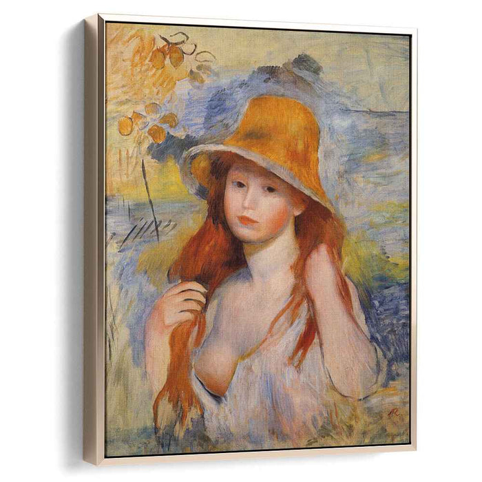 Young Woman in a Straw Hat (1884) by Pierre-Auguste Renoir