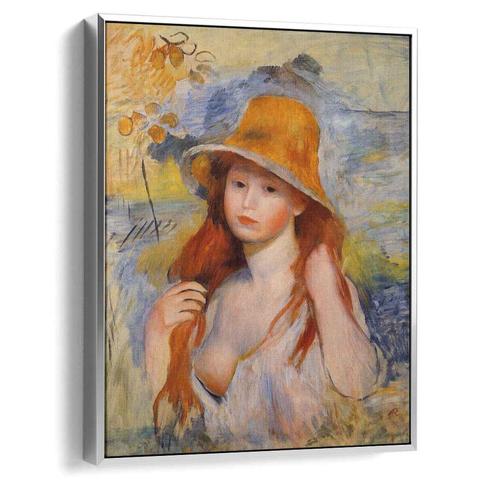 Young Woman in a Straw Hat (1884) by Pierre-Auguste Renoir