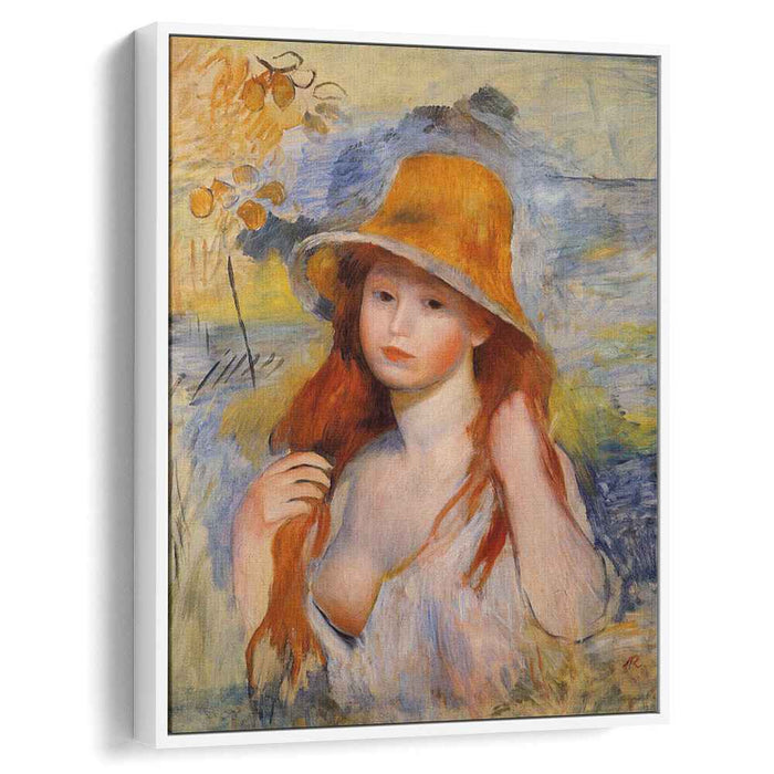 Young Woman in a Straw Hat (1884) by Pierre-Auguste Renoir