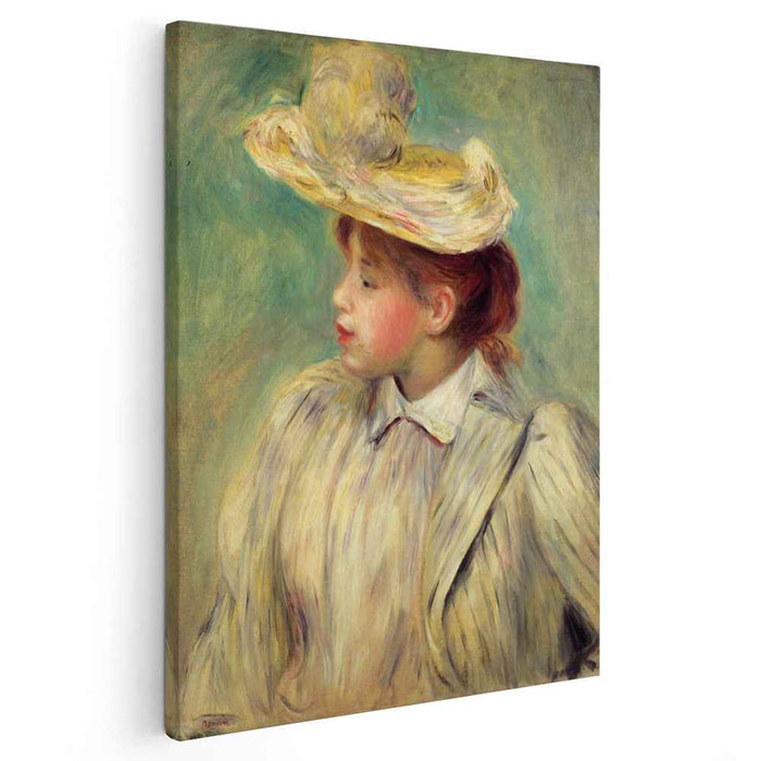 Young Woman in a Straw Hat by Pierre-Auguste Renoir
