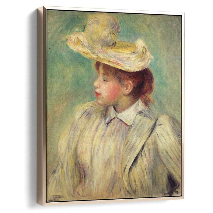Young Woman in a Straw Hat by Pierre-Auguste Renoir
