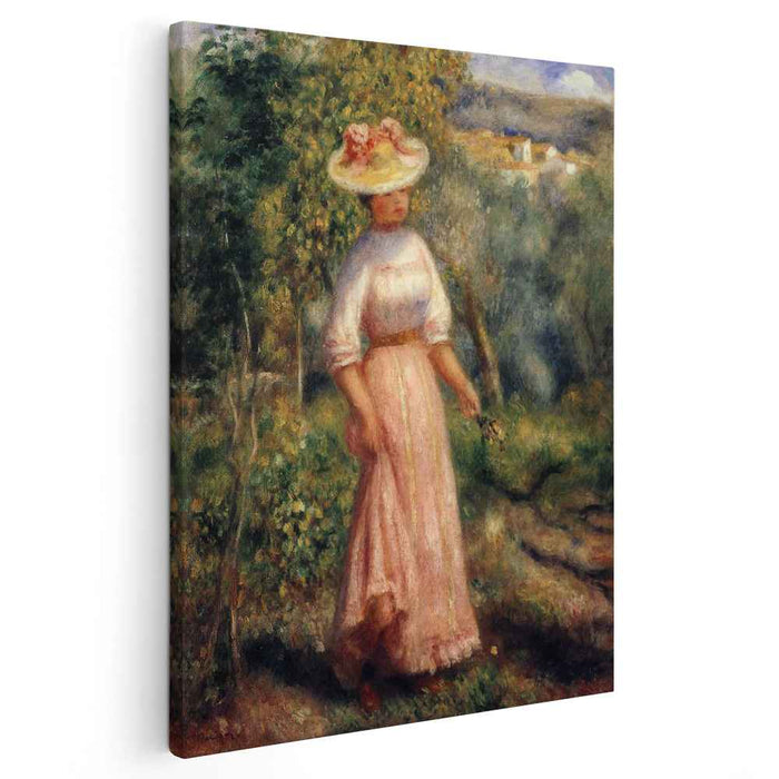 Young Woman in Red in the Fields (1900) by Pierre-Auguste Renoir