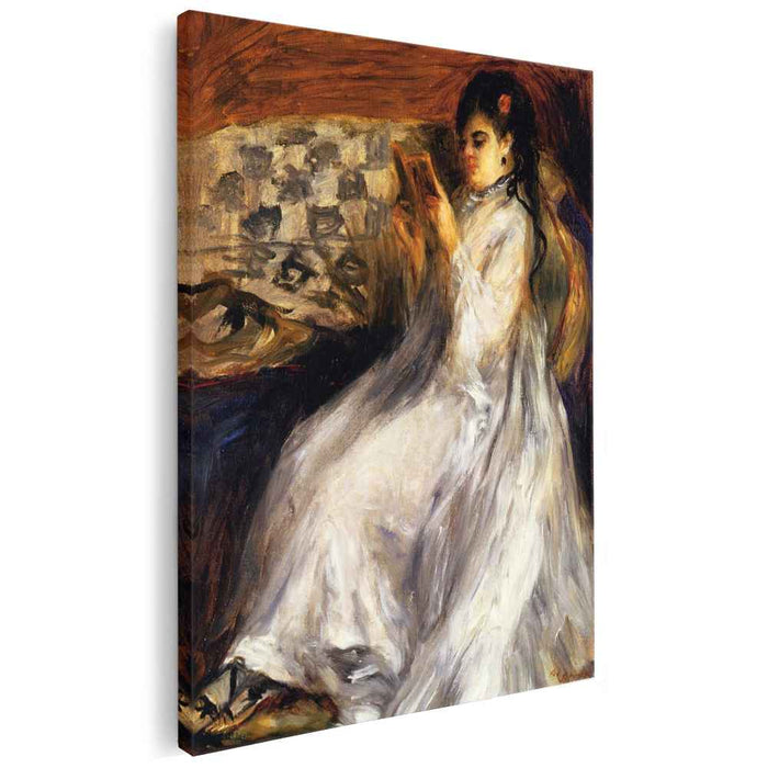 Young Woman in White Reading (1873) by Pierre-Auguste Renoir