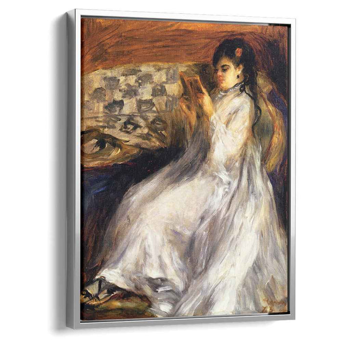 Young Woman in White Reading (1873) by Pierre-Auguste Renoir
