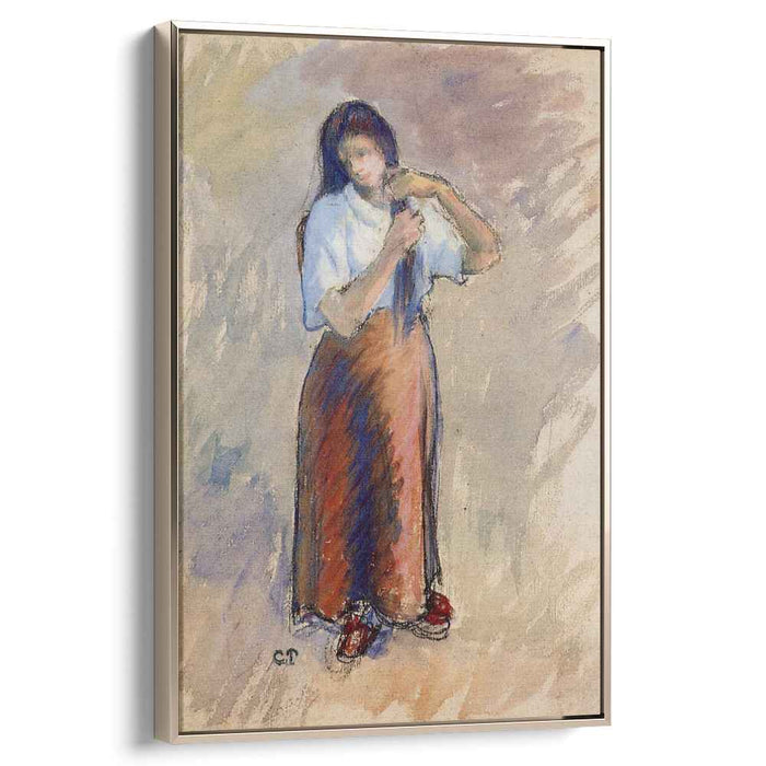 Young Woman Knotting Her Hair by Camille Pissarro