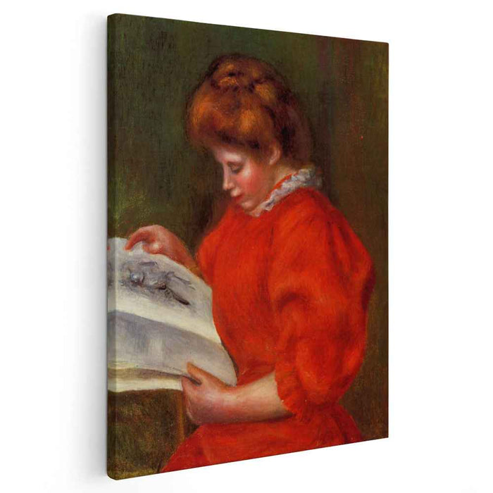 Young Woman Looking at a Print (1896) by Pierre-Auguste Renoir