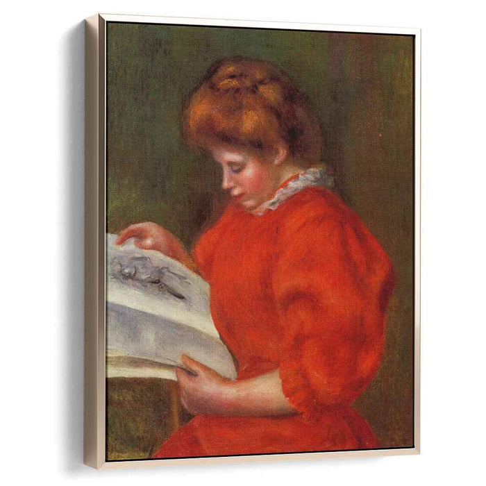 Young Woman Looking at a Print (1896) by Pierre-Auguste Renoir