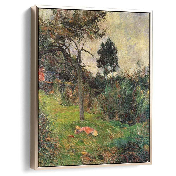 Young woman lying in a grass (1884) by Paul Gauguin