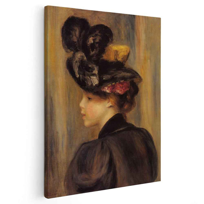 Young Woman Wearing a Black Hat (1895) by Pierre-Auguste Renoir