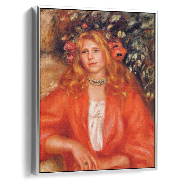 Young Woman Wearing a Garland of Flowers (1908) by Pierre-Auguste Renoir