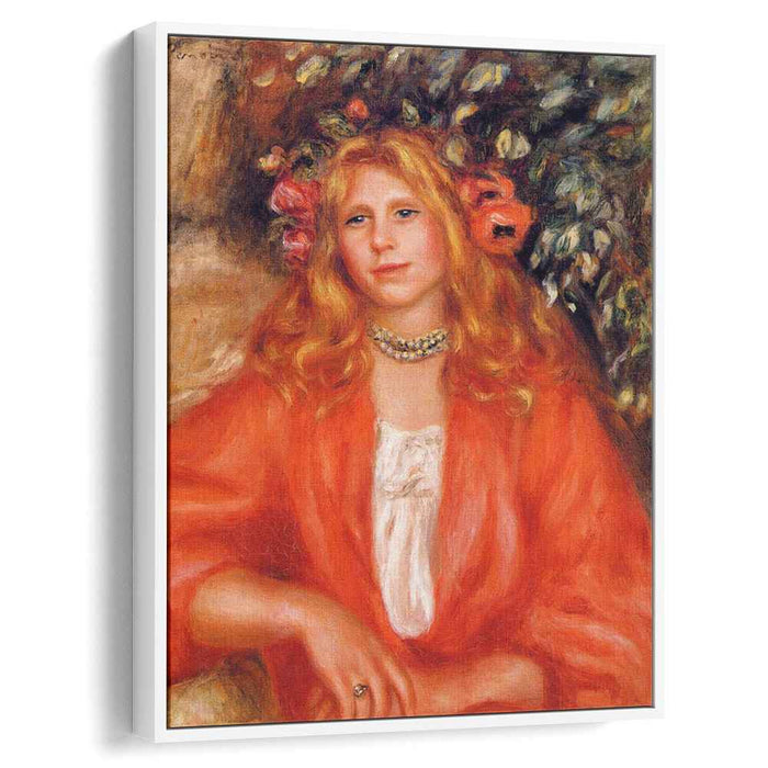Young Woman Wearing a Garland of Flowers (1908) by Pierre-Auguste Renoir