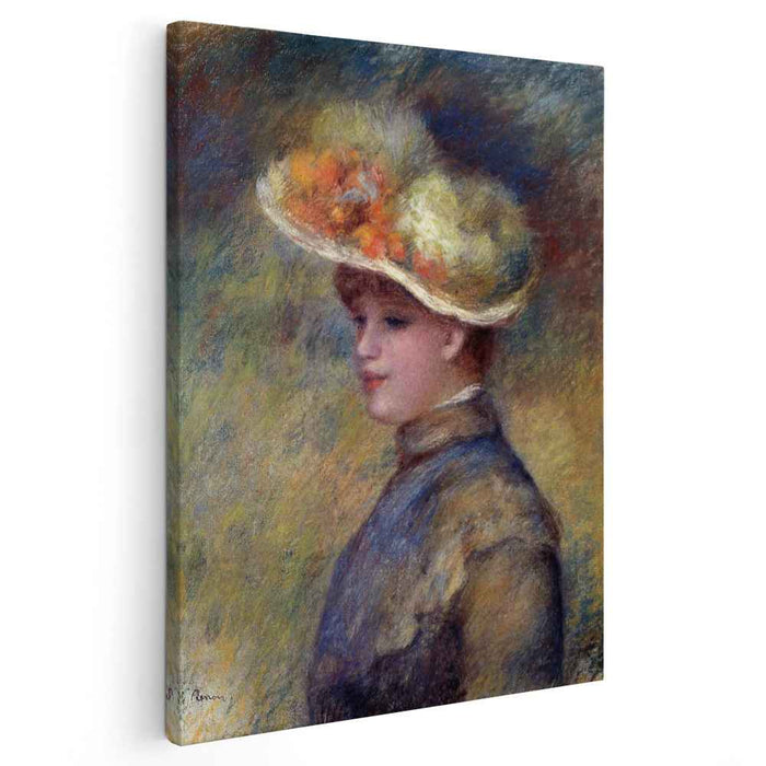 Young Woman Wearing a Hat by Pierre-Auguste Renoir
