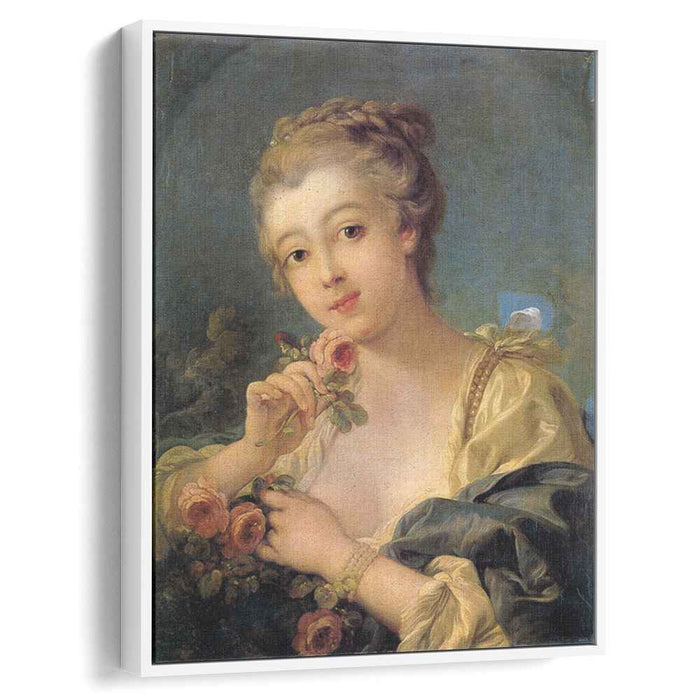 Young Woman with a Bouquet of Roses (1760) by Francois Boucher