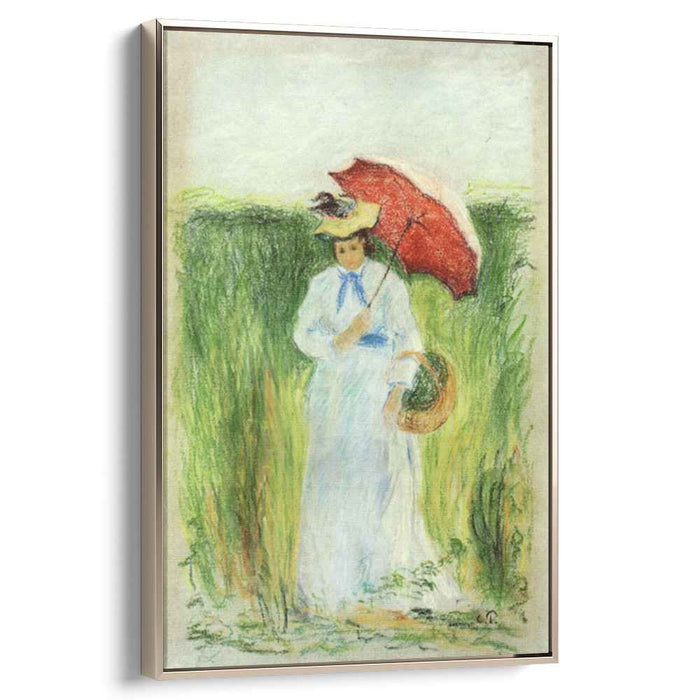 Young Woman with an Umbrella (1880) by Camille Pissarro