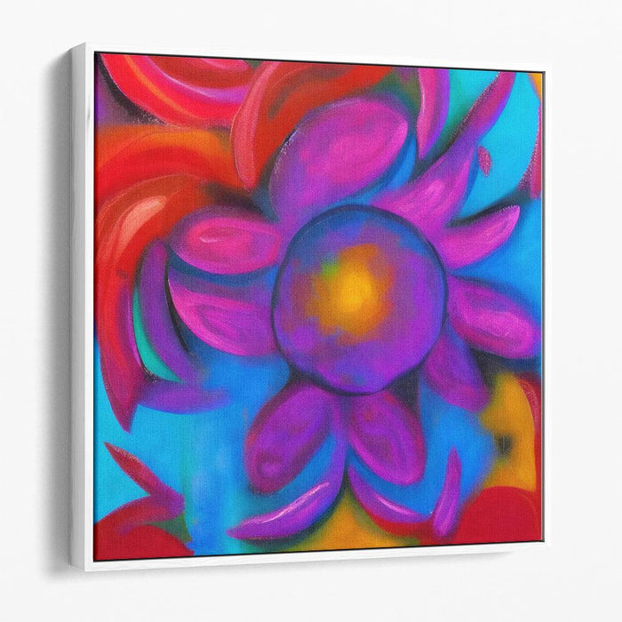 Abstract Flower Print - Canvas Art by Kanvah