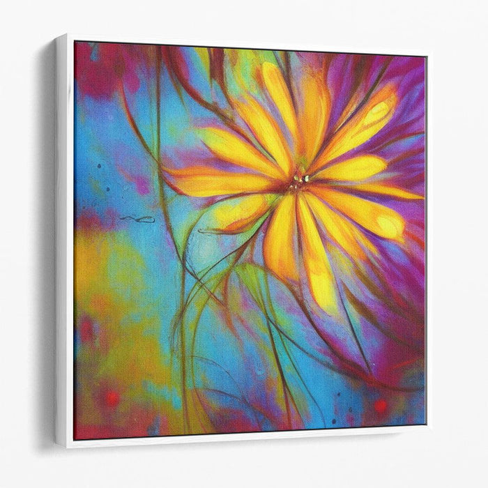 Abstract Flower Print - Canvas Art by Kanvah