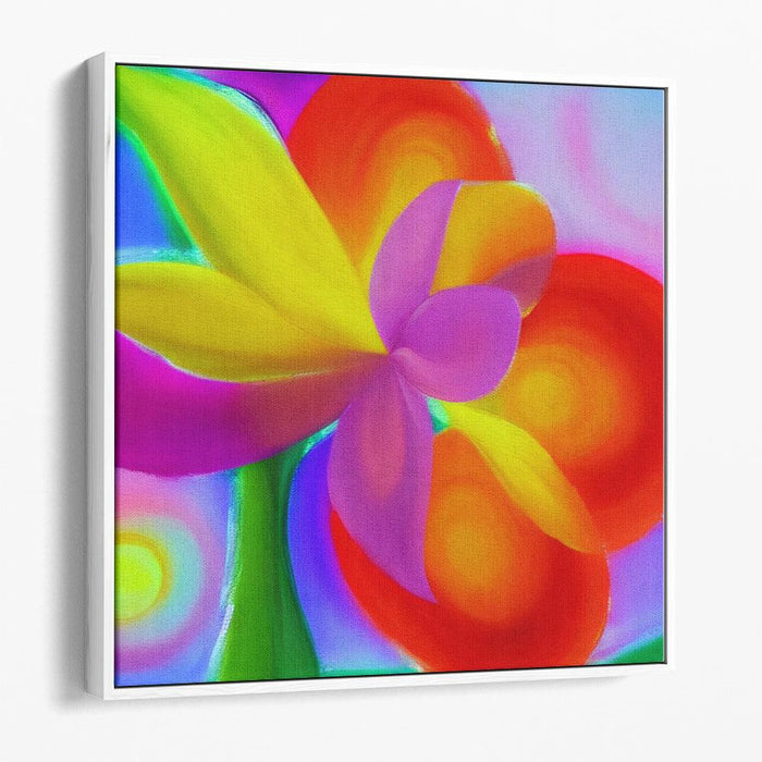 Abstract Flower Print - Canvas Art by Kanvah