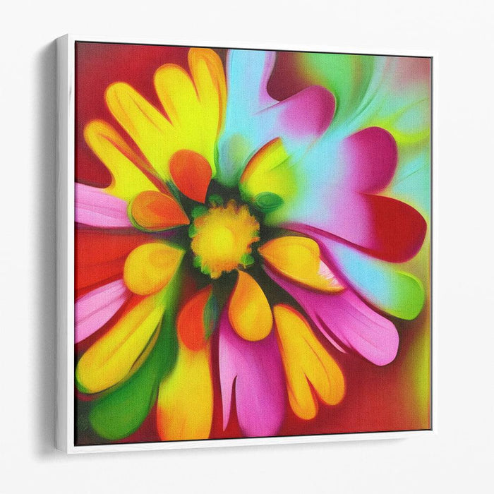 Abstract Flower Print - Canvas Art by Kanvah