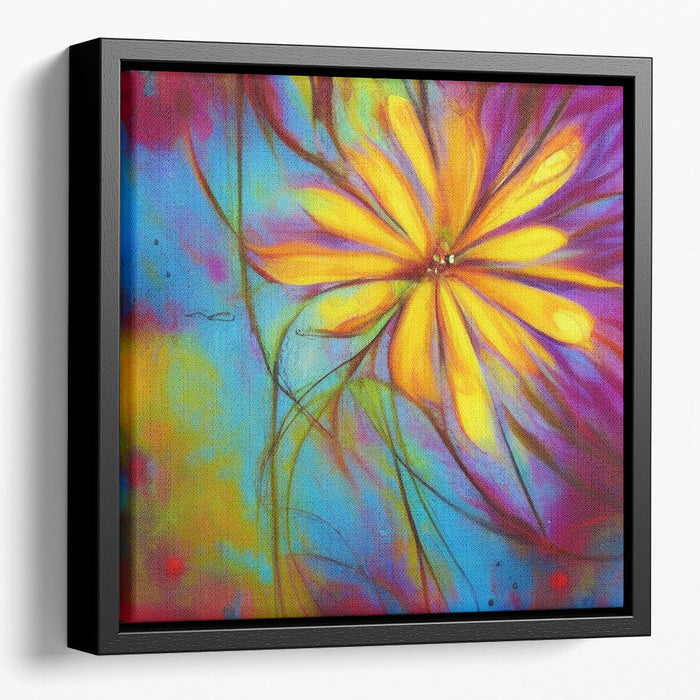 Abstract Flower Print - Canvas Art by Kanvah