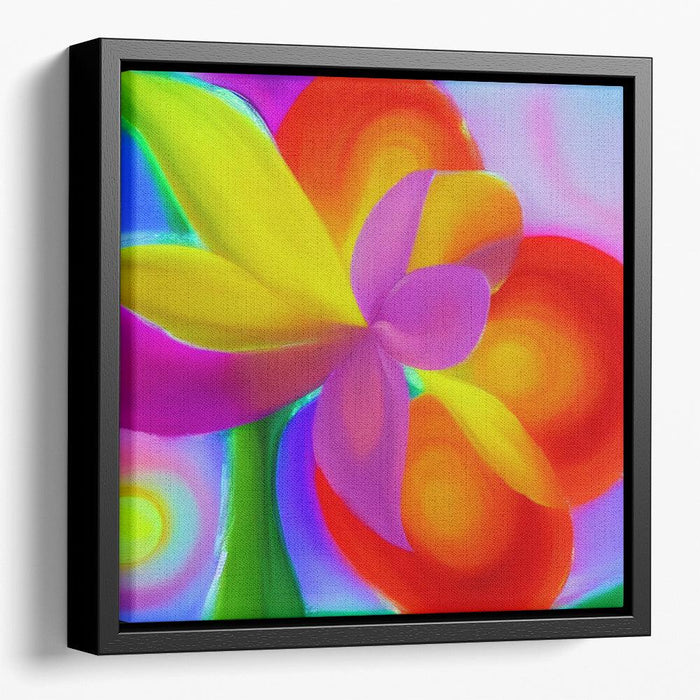 Abstract Flower Print - Canvas Art by Kanvah