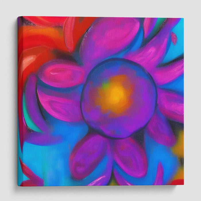 Abstract Flower Print - Canvas Art by Kanvah