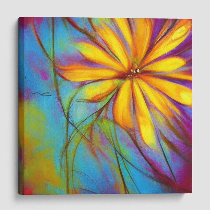 Abstract Flower Print - Canvas Art by Kanvah