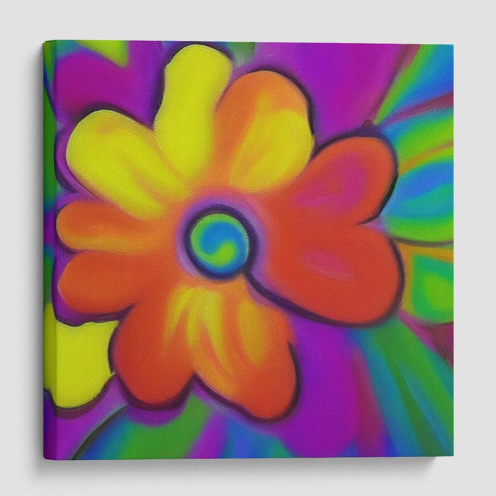 Abstract Flower Print - Canvas Art by Kanvah