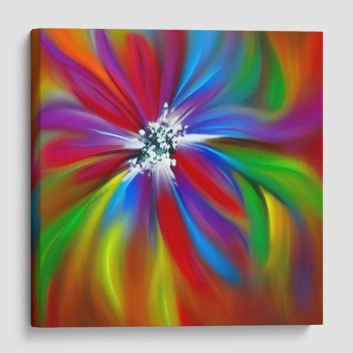 Abstract Flower Print - Canvas Art by Kanvah