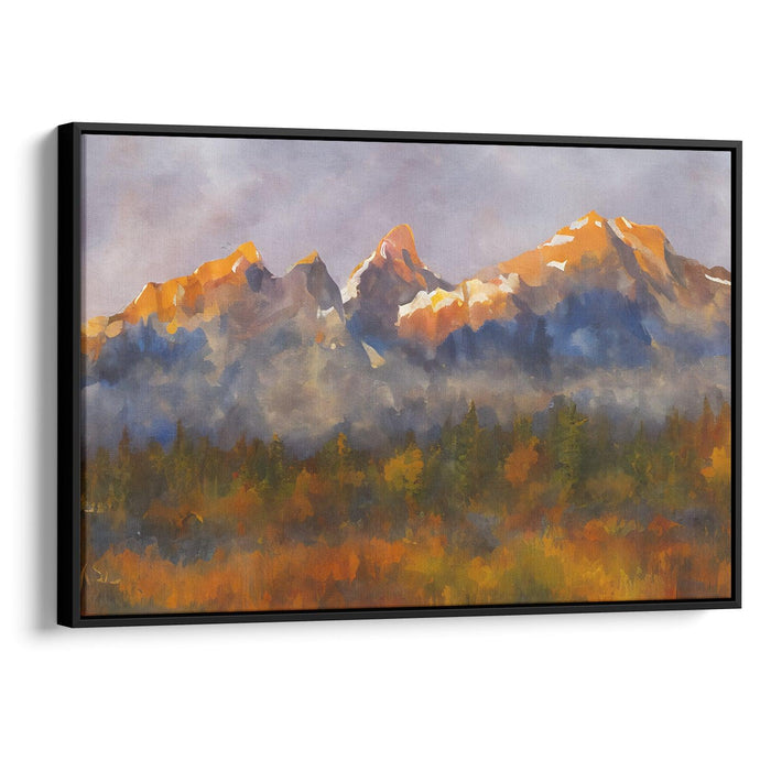 Abstract Rocky Mountains Print - Canvas Art Print by Kanvah