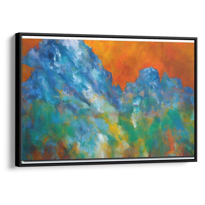 Abstract Rocky Mountains Print - Canvas Art Print by Kanvah