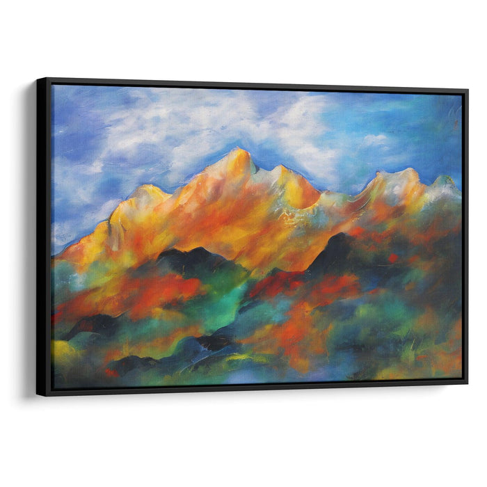 Abstract Rocky Mountains Print - Canvas Art Print by Kanvah