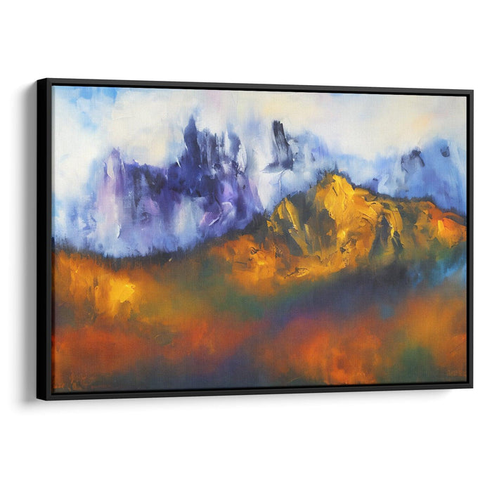 Abstract Rocky Mountains Print - Canvas Art Print by Kanvah