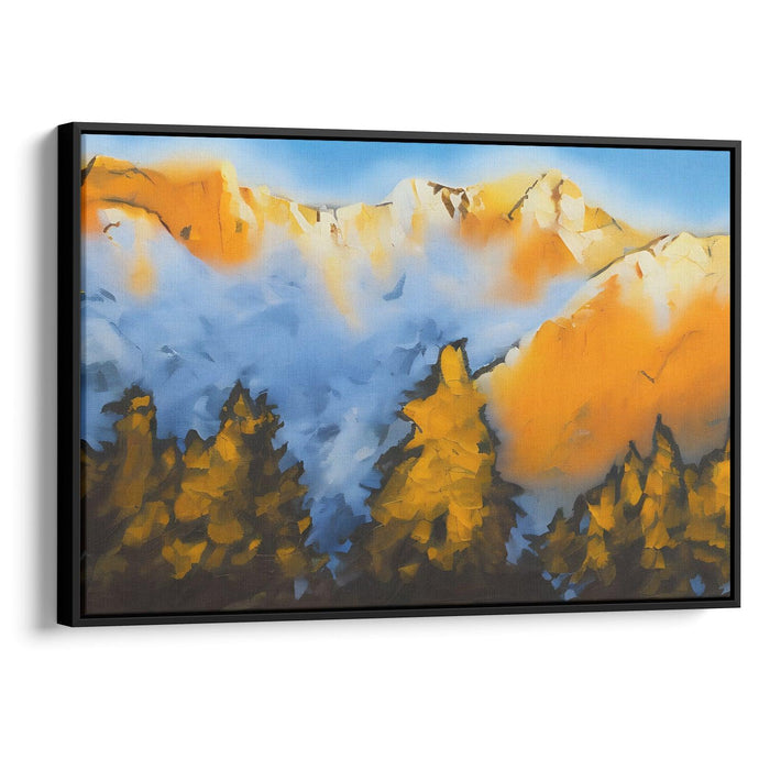 Abstract Rocky Mountains Print - Canvas Art Print by Kanvah