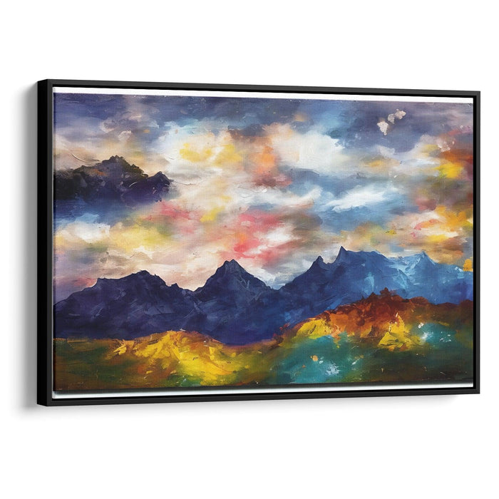 Abstract Rocky Mountains Print - Canvas Art Print by Kanvah