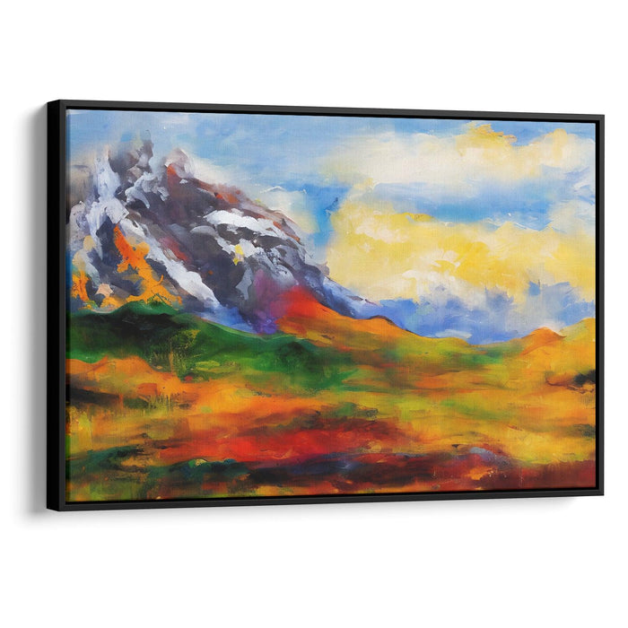 Abstract Rocky Mountains Print - Canvas Art Print by Kanvah