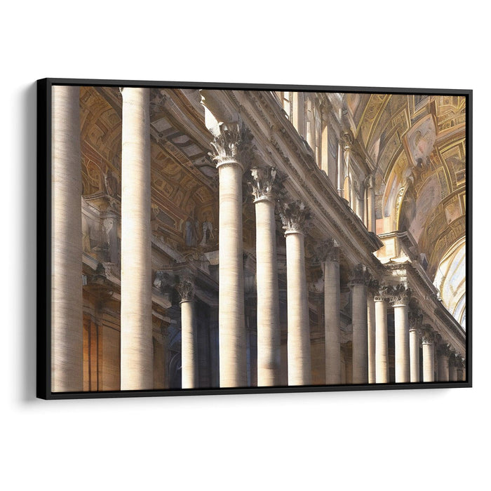 Abstract Colonnade of St. Peter's Basilica Print - Canvas Art Print by Kanvah