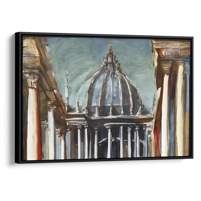 Abstract Colonnade of St. Peter's Basilica Print - Canvas Art Print by Kanvah