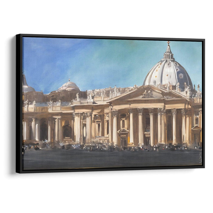 Abstract Colonnade of St. Peter's Basilica Print - Canvas Art Print by Kanvah