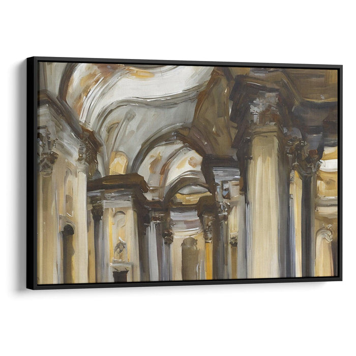 Abstract Colonnade of St. Peter's Basilica Print - Canvas Art Print by Kanvah