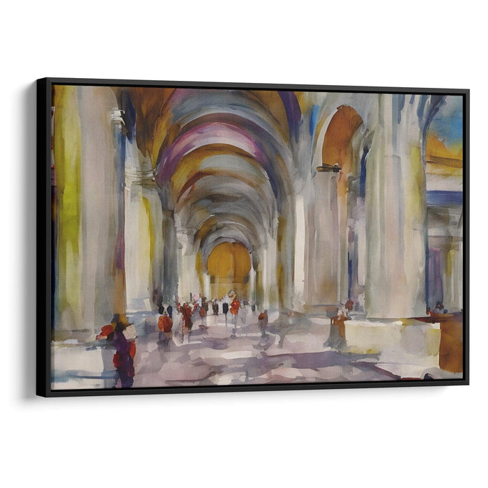 Abstract Colonnade of St. Peter's Basilica Print - Canvas Art Print by Kanvah