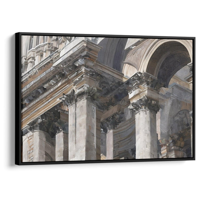 Abstract Colonnade of St. Peter's Basilica Print - Canvas Art Print by Kanvah