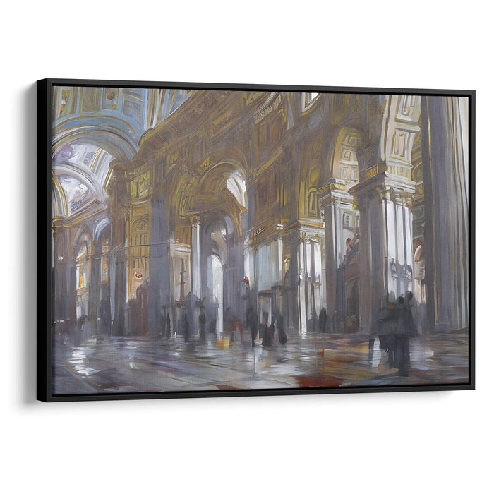 Abstract Colonnade of St. Peter's Basilica Print - Canvas Art Print by Kanvah