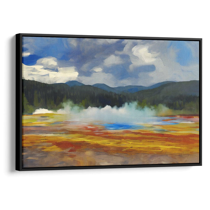 Abstract Yellowstone National Park Print - Canvas Art Print by Kanvah