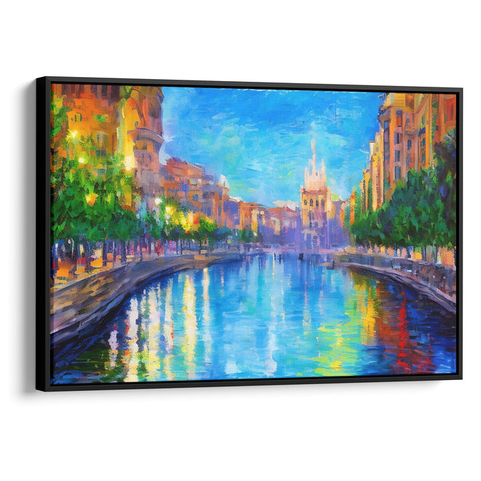 Impressionism Barcelona Print - Canvas Art Print by Kanvah