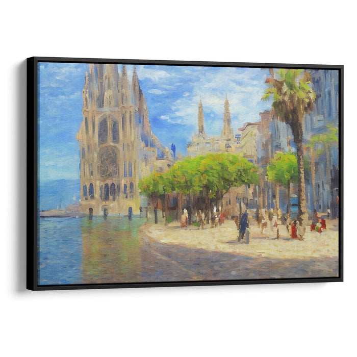 Impressionism Barcelona Print - Canvas Art Print by Kanvah