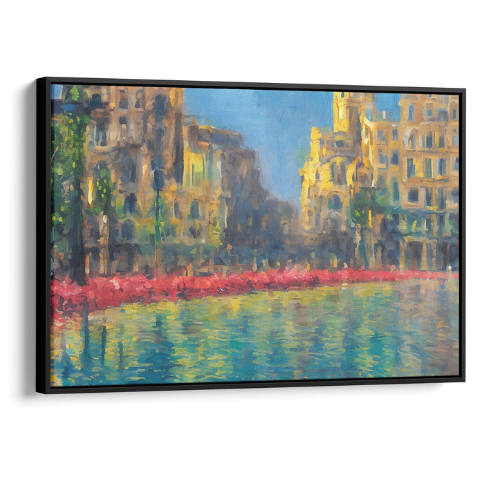 Impressionism Barcelona Print - Canvas Art Print by Kanvah