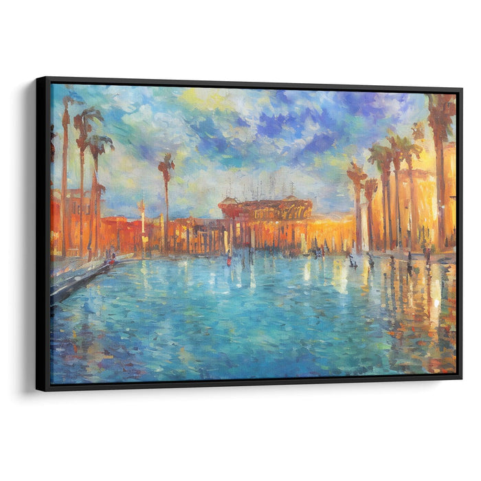 Impressionism Barcelona Print - Canvas Art Print by Kanvah