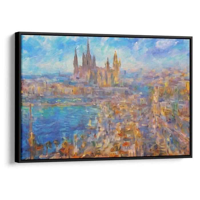 Impressionism Barcelona Print - Canvas Art Print by Kanvah