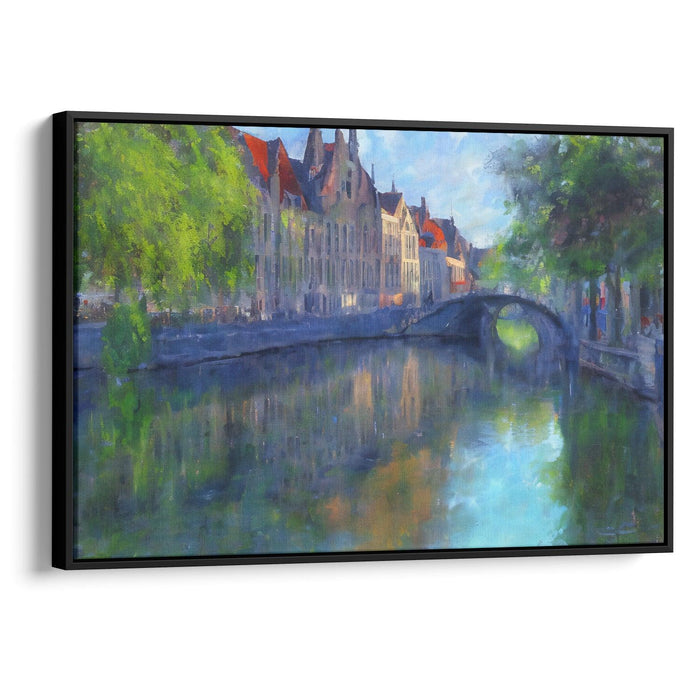 Impressionism Bruges Print - Canvas Art Print by Kanvah