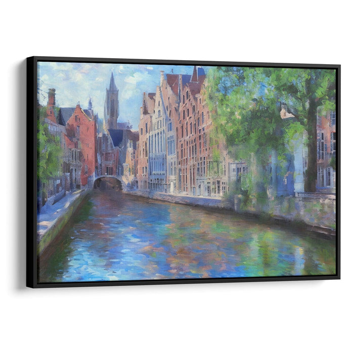 Impressionism Bruges Print - Canvas Art Print by Kanvah